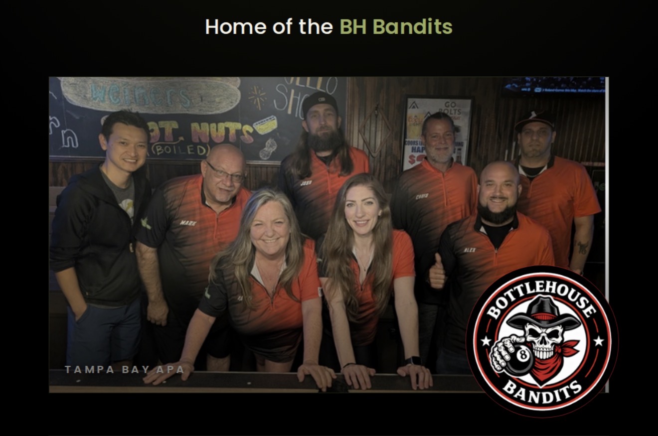 The BH Bandits APA pool team at Bottle House Bar